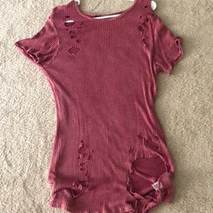 Distressed t shirt-oversized